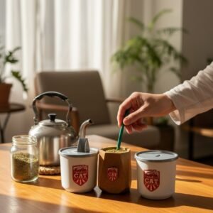 Kit Matero Oficial CAT – Mate + Yerbera + Azucarera