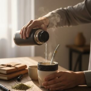Mate Imperial Oficial CAT Blanco con Borde de Alpaca + Bombilla