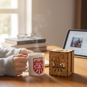 Taza Oficial CAT con Caja de Madera